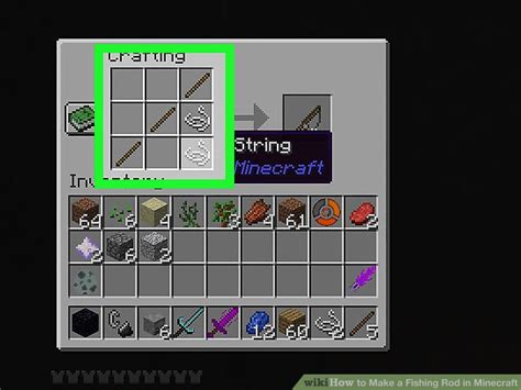 How to make a fishing rod in Minecraft .
